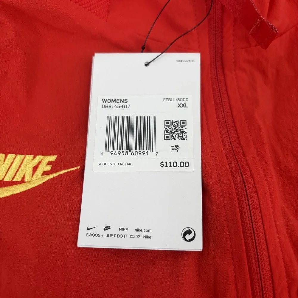 Nike Liverpool FC Woven Soccer Full Zip Track Jacket Womens 2XL Red DB8145-617